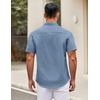 image:imageCOOFANDY Mens Short Sleeve Casual Button Down Shirts Summer Untucked Dress Shirts with PocketCaptain Blue
