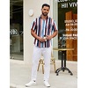 image:imageCOOFANDY Mens Short Sleeve Casual Button Down Shirts Summer Untucked Dress Shirts with PocketColorful Stripe