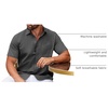 image:imageCOOFANDY Mens Short Sleeve Casual Button Down Shirts Summer Untucked Dress Shirts with PocketDark Grey