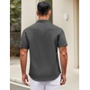 image:imageCOOFANDY Mens Short Sleeve Casual Button Down Shirts Summer Untucked Dress Shirts with PocketDark Grey