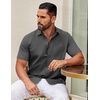 image:imageCOOFANDY Mens Short Sleeve Casual Button Down Shirts Summer Untucked Dress Shirts with PocketDark Grey