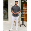 image:imageCOOFANDY Mens Short Sleeve Casual Button Down Shirts Summer Untucked Dress Shirts with PocketGeometry Black