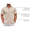 image:imageCOOFANDY Mens Short Sleeve Casual Button Down Shirts Summer Untucked Dress Shirts with PocketKhaki