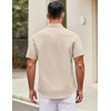 image:imageCOOFANDY Mens Short Sleeve Casual Button Down Shirts Summer Untucked Dress Shirts with PocketKhaki