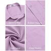 image:imageCOOFANDY Mens Short Sleeve Casual Button Down Shirts Summer Untucked Dress Shirts with PocketLavender