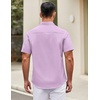 image:imageCOOFANDY Mens Short Sleeve Casual Button Down Shirts Summer Untucked Dress Shirts with PocketLavender
