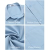 image:imageCOOFANDY Mens Short Sleeve Casual Button Down Shirts Summer Untucked Dress Shirts with PocketLight Blue
