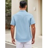 image:imageCOOFANDY Mens Short Sleeve Casual Button Down Shirts Summer Untucked Dress Shirts with PocketLight Blue