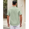 image:imageCOOFANDY Mens Short Sleeve Casual Button Down Shirts Summer Untucked Dress Shirts with PocketLight Green