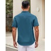 image:imageCOOFANDY Mens Short Sleeve Casual Button Down Shirts Summer Untucked Dress Shirts with PocketMidnight Blue
