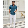 image:imageCOOFANDY Mens Short Sleeve Casual Button Down Shirts Summer Untucked Dress Shirts with PocketMidnight Blue