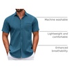 image:imageCOOFANDY Mens Short Sleeve Casual Button Down Shirts Summer Untucked Dress Shirts with PocketMidnight Blue