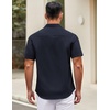 image:imageCOOFANDY Mens Short Sleeve Casual Button Down Shirts Summer Untucked Dress Shirts with PocketNavy Blue
