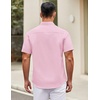 image:imageCOOFANDY Mens Short Sleeve Casual Button Down Shirts Summer Untucked Dress Shirts with PocketPink