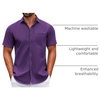 image:imageCOOFANDY Mens Short Sleeve Casual Button Down Shirts Summer Untucked Dress Shirts with PocketPurple
