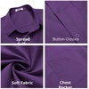 image:imageCOOFANDY Mens Short Sleeve Casual Button Down Shirts Summer Untucked Dress Shirts with PocketPurple