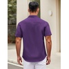 image:imageCOOFANDY Mens Short Sleeve Casual Button Down Shirts Summer Untucked Dress Shirts with PocketPurple