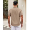 image:imageCOOFANDY Mens Short Sleeve Casual Button Down Shirts Summer Untucked Dress Shirts with PocketSesame