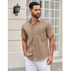 image:imageCOOFANDY Mens Short Sleeve Casual Button Down Shirts Summer Untucked Dress Shirts with PocketSesame
