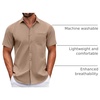 image:imageCOOFANDY Mens Short Sleeve Casual Button Down Shirts Summer Untucked Dress Shirts with PocketSesame
