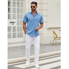 image:imageCOOFANDY Mens Short Sleeve Casual Button Down Shirts Summer Untucked Dress Shirts with PocketSky Blue