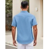 image:imageCOOFANDY Mens Short Sleeve Casual Button Down Shirts Summer Untucked Dress Shirts with PocketSky Blue