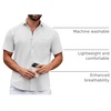 image:imageCOOFANDY Mens Short Sleeve Casual Button Down Shirts Summer Untucked Dress Shirts with PocketWhite