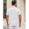 image:imageCOOFANDY Mens Short Sleeve Casual Button Down Shirts Summer Untucked Dress Shirts with PocketWhite