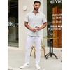 image:imageCOOFANDY Mens Short Sleeve Casual Button Down Shirts Summer Untucked Dress Shirts with PocketWhite