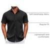 image:imageCOOFANDY Mens Short Sleeve Casual Button Down Shirts Summer Untucked Dress Shirts with PocketWhite Dotblack