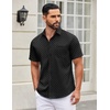 image:imageCOOFANDY Mens Short Sleeve Casual Button Down Shirts Summer Untucked Dress Shirts with PocketWhite Dotblack