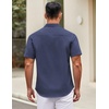 image:imageCOOFANDY Mens Short Sleeve Casual Button Down Shirts Summer Untucked Dress Shirts with PocketWhite Dotnavy Blue