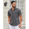 image:imageCOOFANDY Mens Short Sleeve Casual Button Down Shirts Summer Untucked Dress Shirts with PocketWhite Floralblack