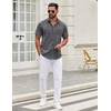 image:imageCOOFANDY Mens Short Sleeve Casual Button Down Shirts Summer Untucked Dress Shirts with PocketWhite Floralblack
