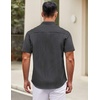 image:imageCOOFANDY Mens Short Sleeve Casual Button Down Shirts Summer Untucked Dress Shirts with PocketWhite Stripeblack