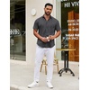 image:imageCOOFANDY Mens Short Sleeve Casual Button Down Shirts Summer Untucked Dress Shirts with PocketWhite Stripeblack
