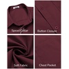 image:imageCOOFANDY Mens Short Sleeve Casual Button Down Shirts Summer Untucked Dress Shirts with PocketWine Red