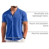 image:imageCOOFANDY Mens Short Sleeve Knit Shirt Casual Button Down Shirt Vintage Striped Knitted Golf Beach TopsRoyal Blue