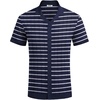 image:imageCOOFANDY Mens Short Sleeve Knit Shirt Casual Button Down Shirt Vintage Striped Knitted Golf Beach TopsTz377