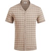 image:imageCOOFANDY Mens Short Sleeve Knit Shirt Casual Button Down Shirt Vintage Striped Knitted Golf Beach TopsTz389