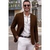 image:imageCOOFANDY Mens Smart Wash Blazer Regular Fit Cotton Sport Coat Casual Suit JacketBrown