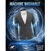 image:imageCOOFANDY Mens Smart Wash Blazer Regular Fit Cotton Sport Coat Casual Suit JacketDark Grey