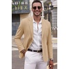 image:imageCOOFANDY Mens Smart Wash Blazer Regular Fit Cotton Sport Coat Casual Suit JacketKhaki