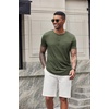 image:imageCOOFANDY Mens Soft Henley Short Sleeve T Shirts Casual Basic Shirt with Pocket 3 Button Tees Summer TopsArmy Green