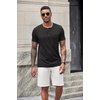 image:imageCOOFANDY Mens Soft Henley Short Sleeve T Shirts Casual Basic Shirt with Pocket 3 Button Tees Summer TopsBlack