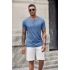 image:imageCOOFANDY Mens Soft Henley Short Sleeve T Shirts Casual Basic Shirt with Pocket 3 Button Tees Summer TopsBlue