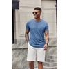 image:imageCOOFANDY Mens Soft Henley Short Sleeve T Shirts Casual Basic Shirt with Pocket 3 Button Tees Summer TopsBlue