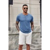image:imageCOOFANDY Mens Soft Henley Short Sleeve T Shirts Casual Basic Shirt with Pocket 3 Button Tees Summer TopsBlue