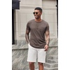 image:imageCOOFANDY Mens Soft Henley Short Sleeve T Shirts Casual Basic Shirt with Pocket 3 Button Tees Summer TopsBrown