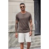 image:imageCOOFANDY Mens Soft Henley Short Sleeve T Shirts Casual Basic Shirt with Pocket 3 Button Tees Summer TopsBrown